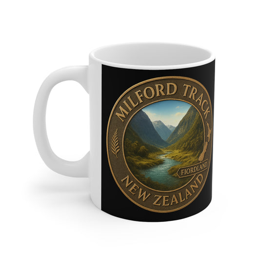 Milford Track Coffee Mug V2 – New Zealand Souvenir Cup, Hiking & Travel Gift