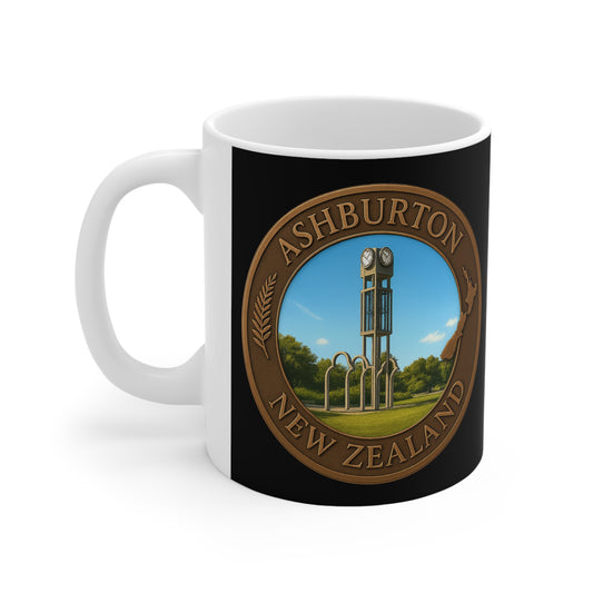 Ashburton Bronze Emblem Coffee Mug — New Zealand — NZ Souvenir