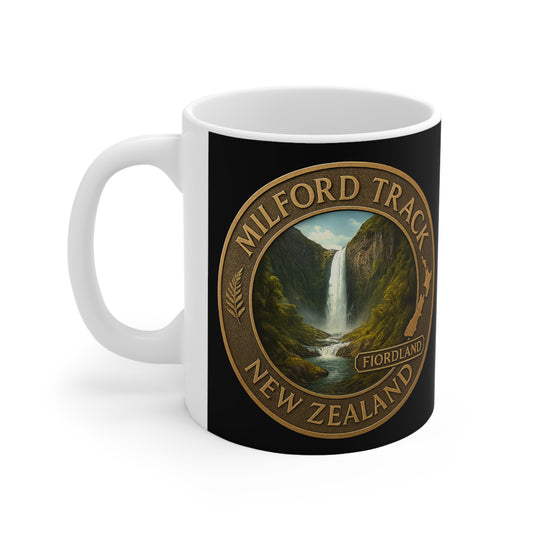 Milford Track Coffee Mug V3 – Great Walks of New Zealand Souvenir Cup, Hiking & Travel Gift