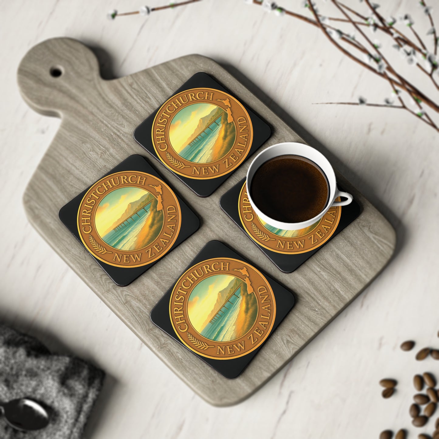 Christchurch Pier New Zealand Souvenir -Coaster