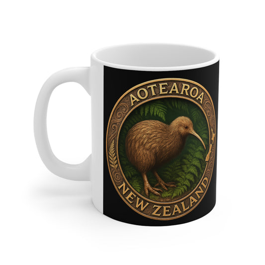 Aotearoa New Zealand Kiwi Coffee Mug — NZ Souvenir