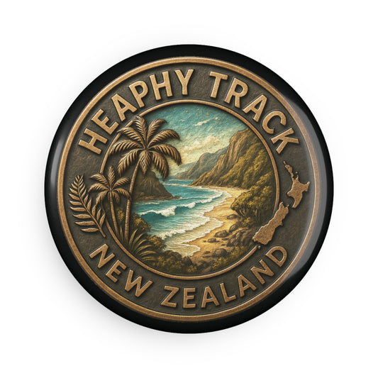 Heaphy Track Button Fridge Magnet V2 – Great Walks of New Zealand Souvenir
