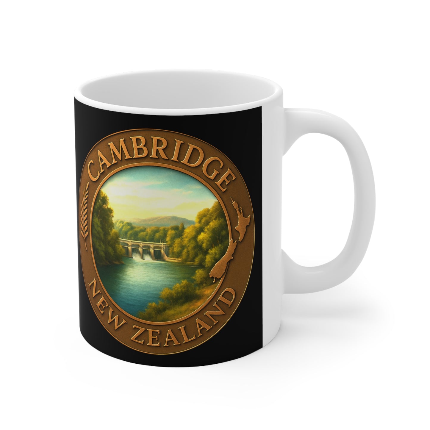 Cambridge New Zealand Bridge & Dam Emblem Coffee Mug