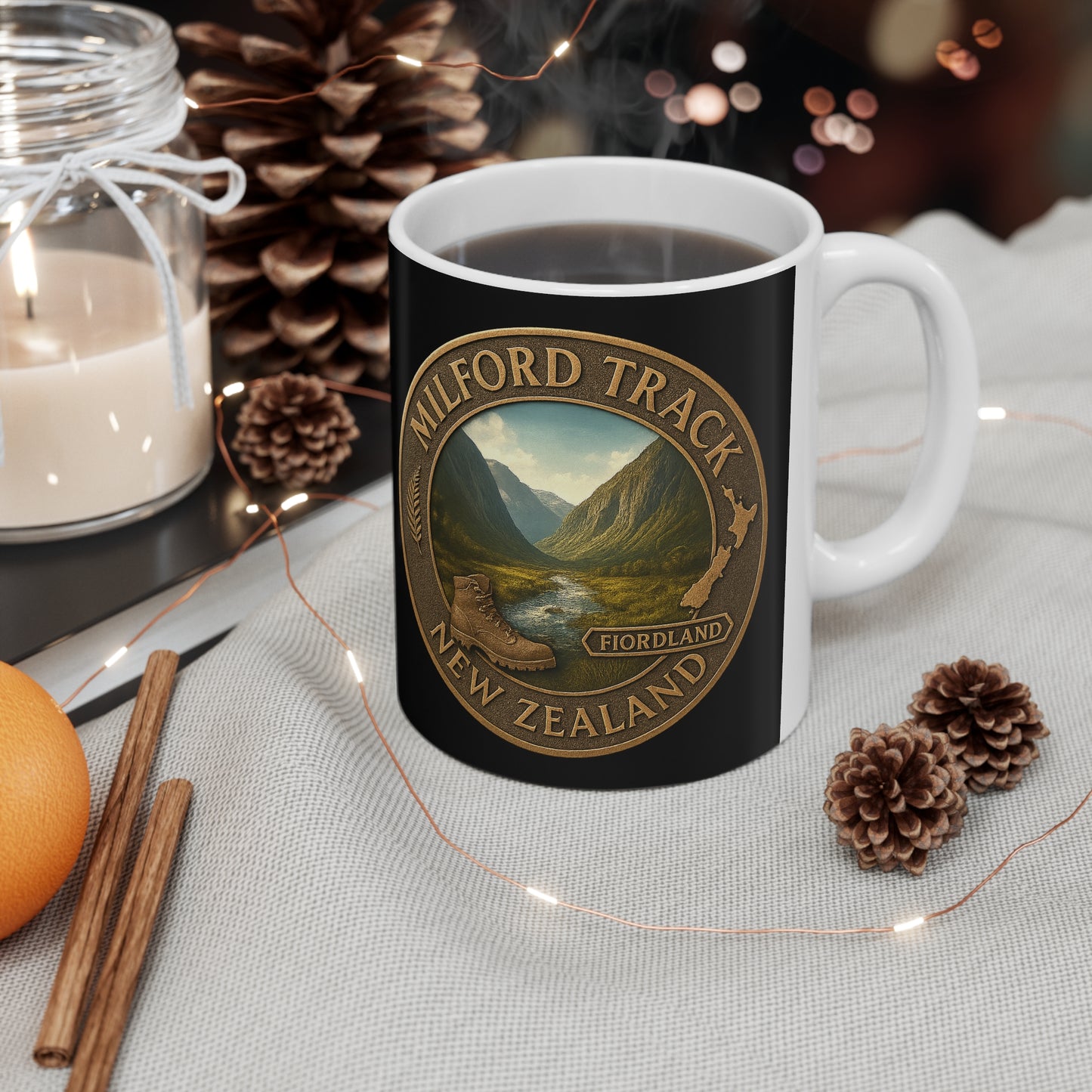 Milford Track Coffee Mug V3 – Great Walks of New Zealand Souvenir Cup, Hiking & Travel Gift