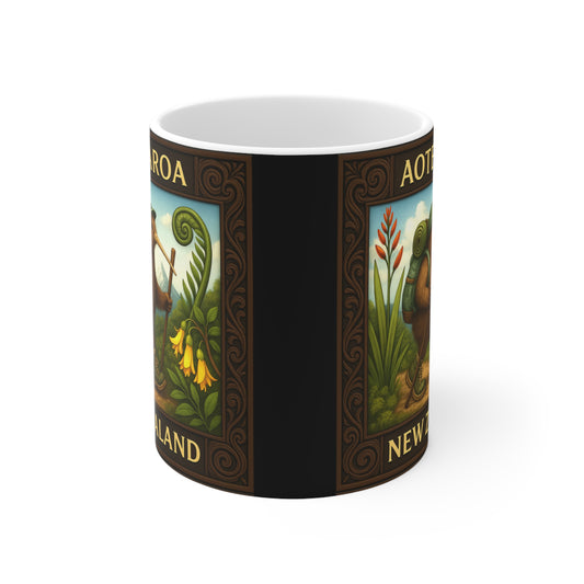 Aotearoa New Zealand Hiking Coffee Mug — NZ Souvenir