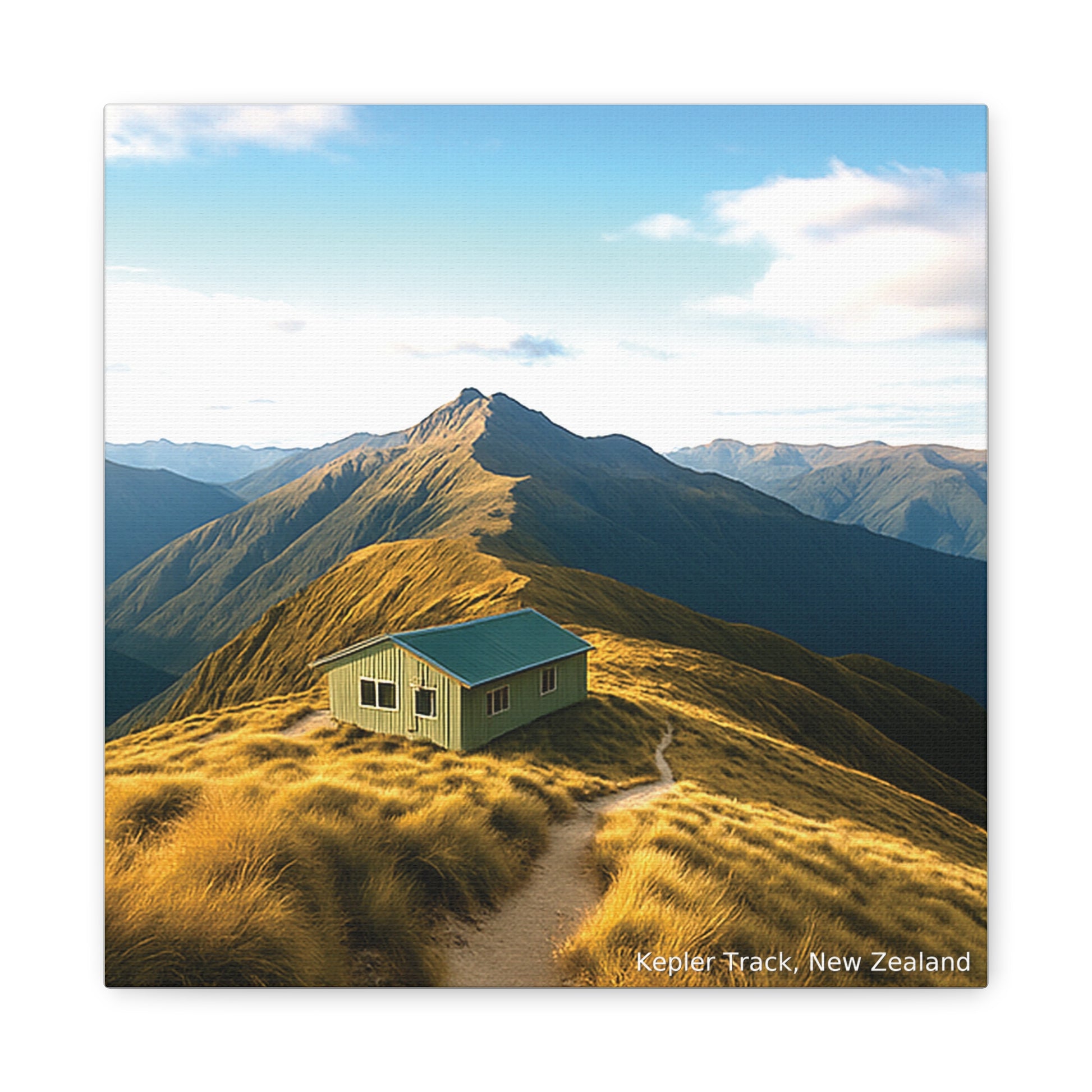 Kepler Track Small cabin on a mountain with a scenic view of mountains and sky.