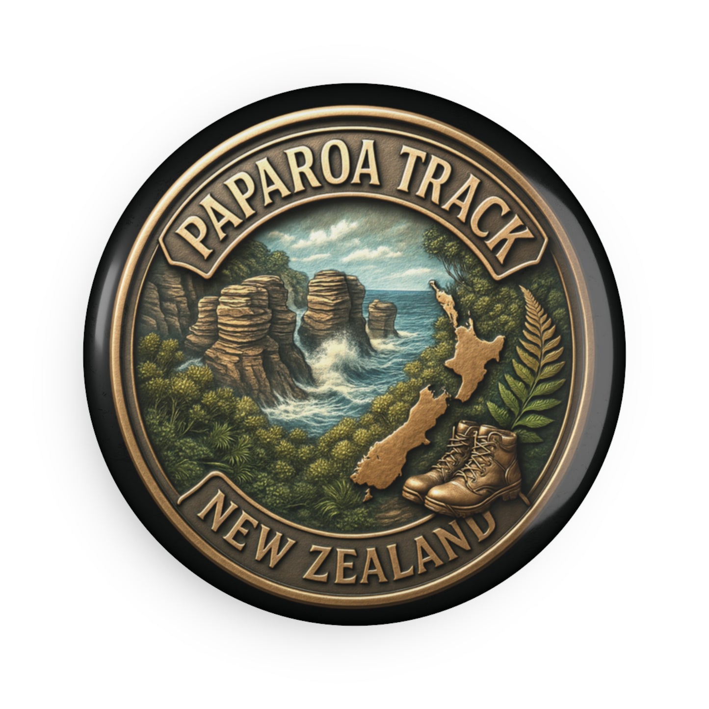 Paparoa Track New Zealand Fridge Magnet with scenic design and text