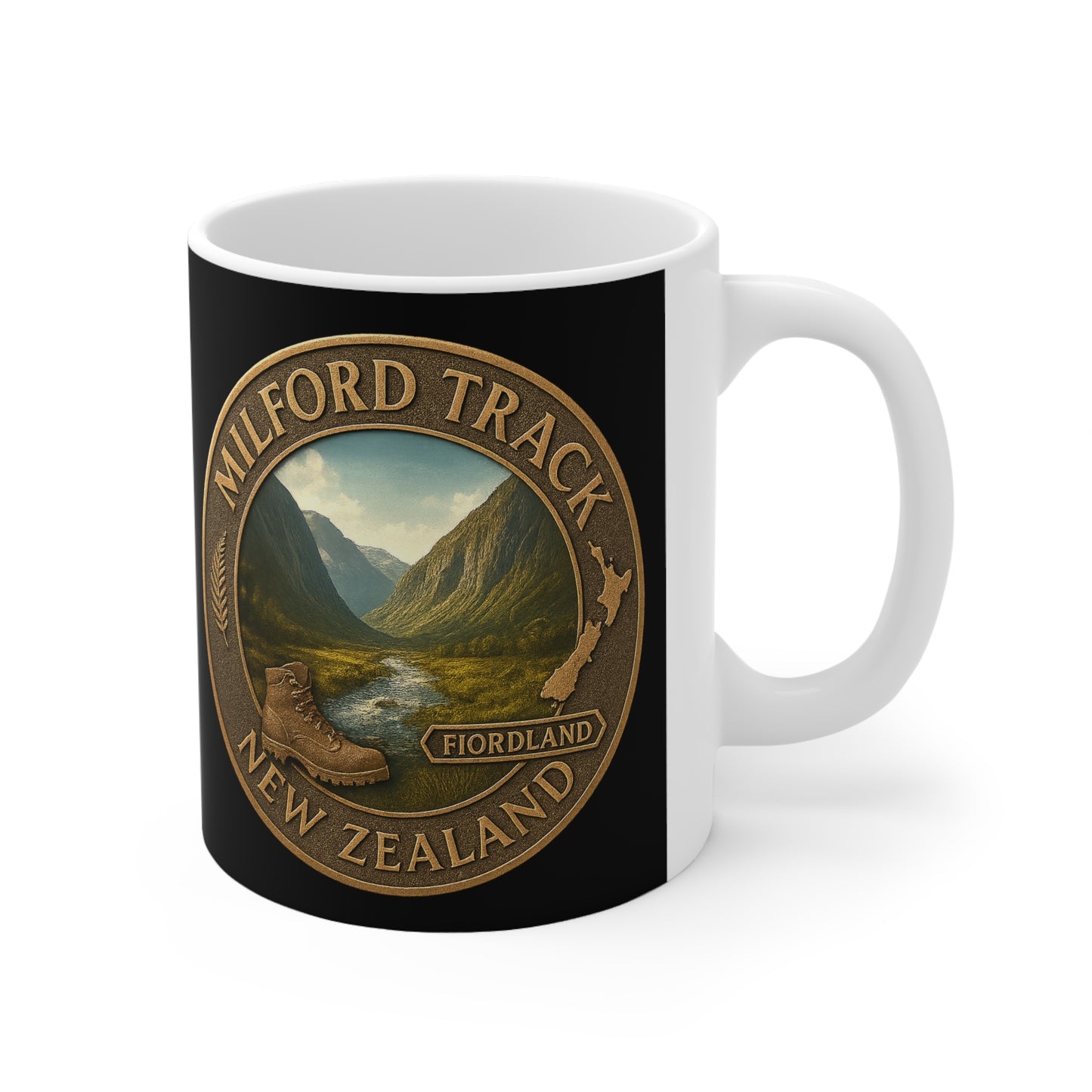 Milford Track Coffee Mug V3 – Great Walks of New Zealand Souvenir Cup, Hiking & Travel Gift