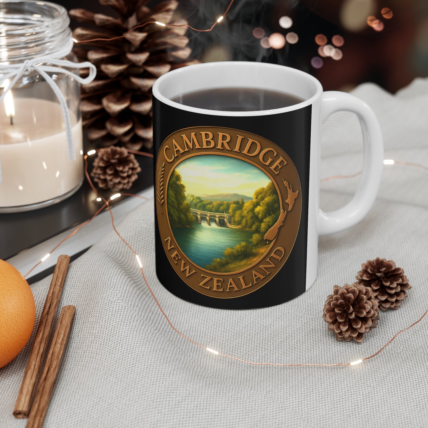 Cambridge New Zealand Bridge & Dam Emblem Coffee Mug